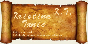 Kristina Tanić vizit kartica